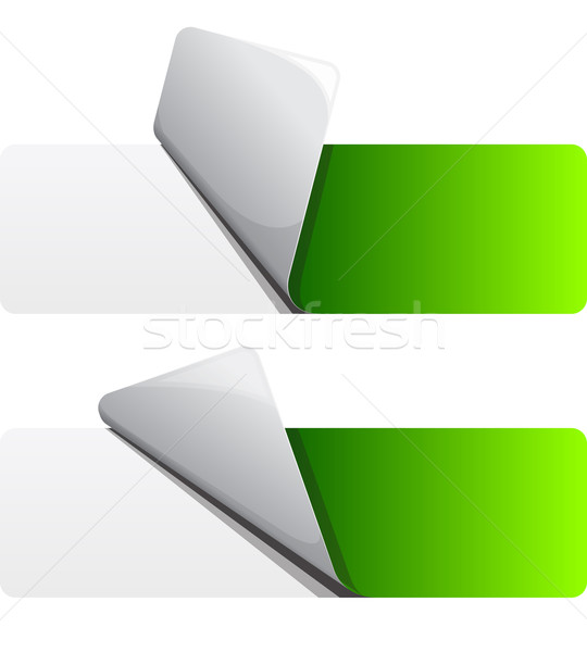 Green sticker with curled up edge. Stock photo © zybr78