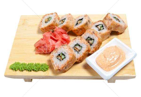 rolled sushi on wooden stand Stock photo © zybr78