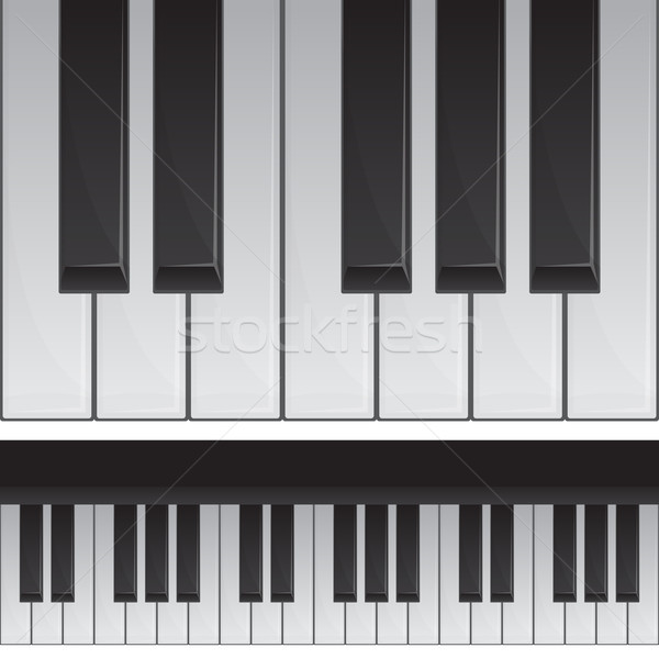 Tasti del pianoforte trasparenza usato illustrazione musica arte Foto d'archivio © zybr78