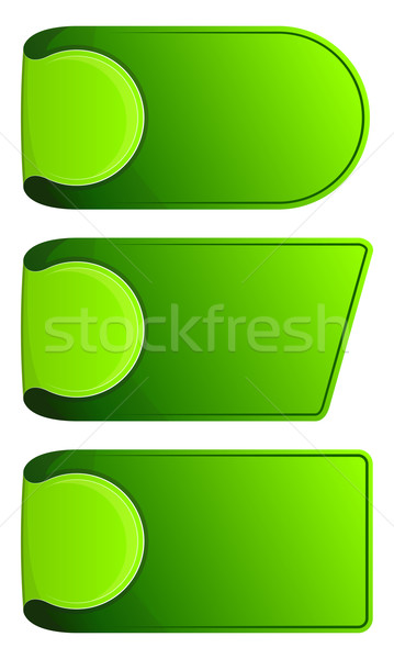 Gyűjtemény matricák összegömbölyödve perem háttér zöld Stock fotó © zybr78