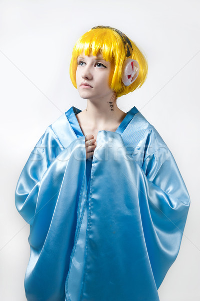 Girl in blue kimono Stock photo © zybr78