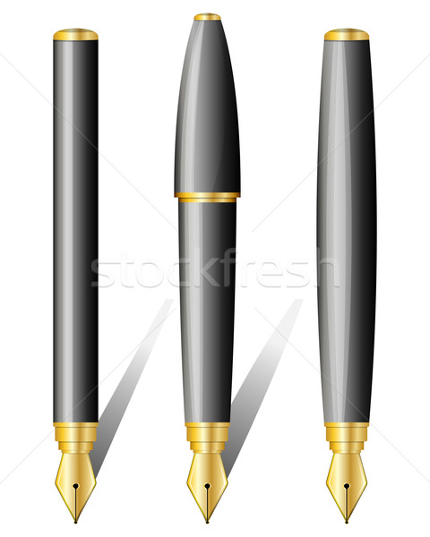 Black pen isolated on the white background. Vector illustration Stock photo © zybr78