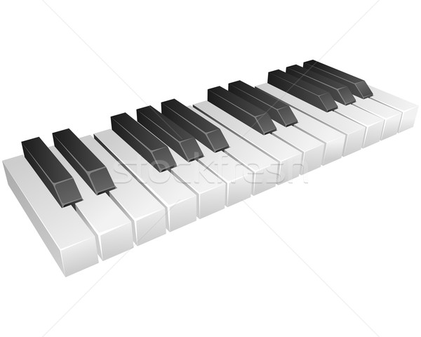 клавиши пианино изолированный белый клавиатура фортепиано ключевые Сток-фото © zybr78
