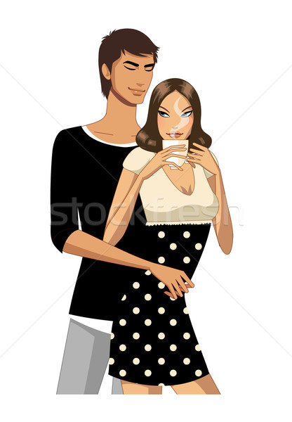 Portrait couple amour homme fond art [[stock_photo]] © zzve